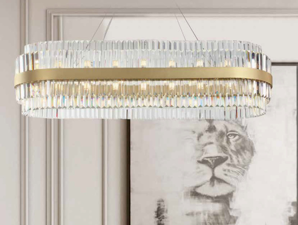 Подвесная люстра Newport 10242/120 oval brass М0066145