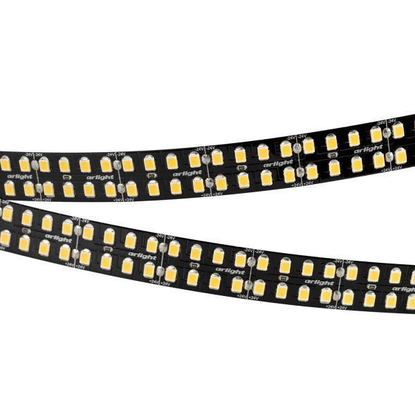 Светодиодная лента Arlight 24 W/m 320Led/m 2835SMD теплый белый 5M RT-A320-Black-15mm 24V Warm3000 032610(2)