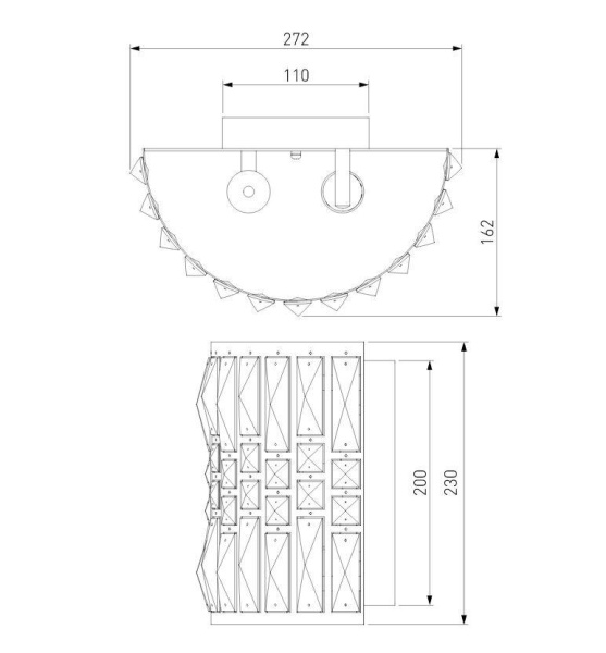 Настенный светильник Eurosvet Lory 10125/2 хром/прозрачный хрусталь Strotskis (10116/2)
