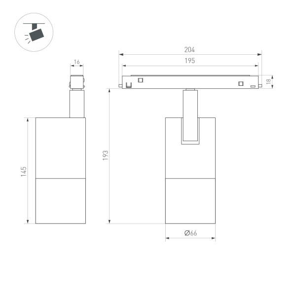 Светильник MAG-ORIENT-SPOT-ZOOM-R65-15W Day4000 (BK, 20-60 deg, 48V) Arlight 037458(1)