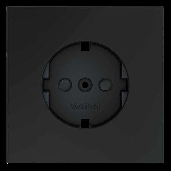 Накладка для розетки с заземлением и защитными шторками S70 (графит) Voltum VLS000707