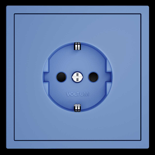 Накладка для розетки с заземлением и защитными шторками, S70 (деним) Voltum VLS000715