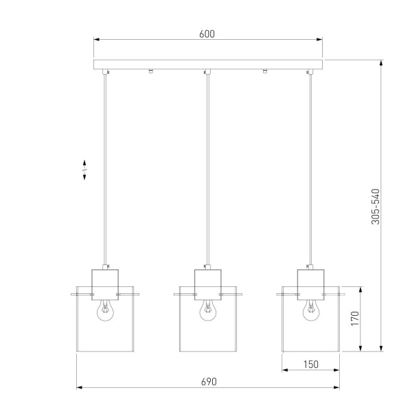 Подвесной светильник Eurosvet Trim 50227/3 дымчатый