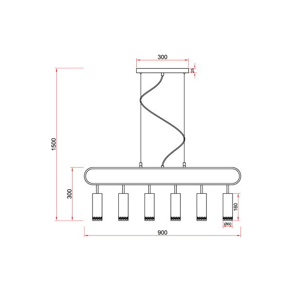 Подвесной светильник Vele Luce Brio VL5794P06