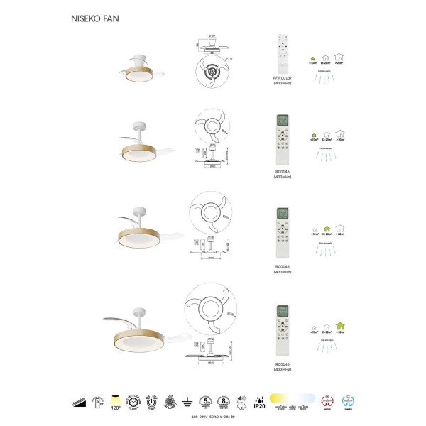 Люстра-вентилятор Mantra NISEKO FAN S 9012