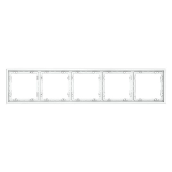 Рамка пластиковая Voltum S70 на 5 постов, (белый матовый) VLS100502
