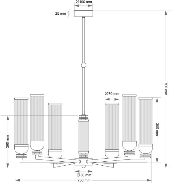 ПодвесПодвесной светильник KUTEK IZANO IZA-ZW-6(BN/3)T