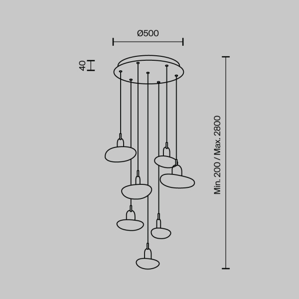 Подвесной светильник MODELUX MODESTYLE MS.2326.7 BK
