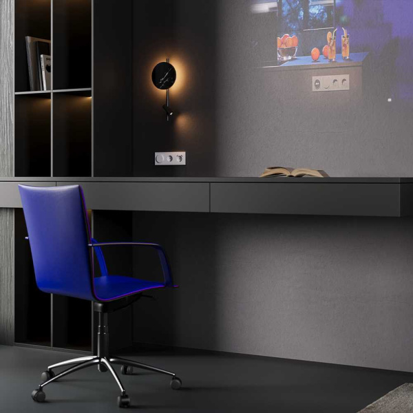 Накладка для светорегулятора поворотно-нажимного, S70 (серый) Voltum VLS002016