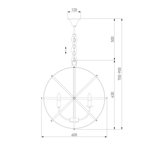 Подвесная люстра Eurosvet Santi 60139/6 хром Smart