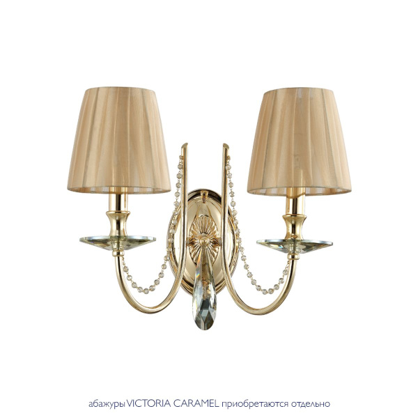 Бра Crystal Lux Victoria AP2 Gold/Amber